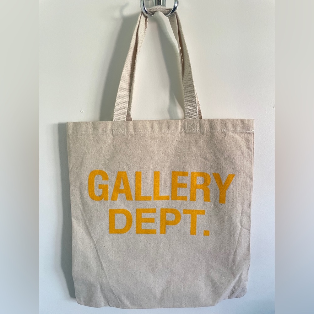 NEW Gallery dept WHATS NEXT beige pale ivory nude canvas medium tote bag